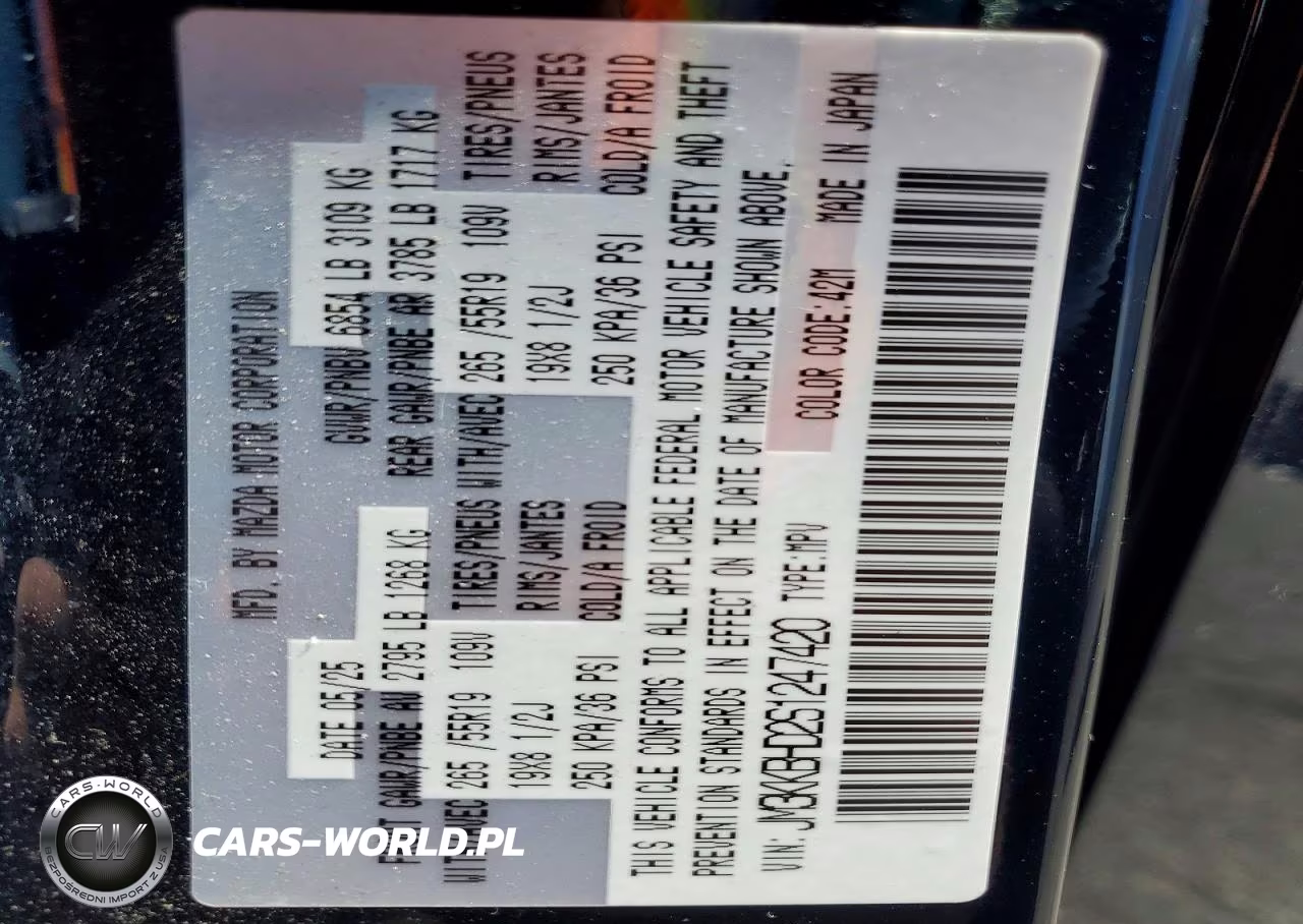 2025 Mazda Cx-90 Preferred VIN:JM3KKBHD2S1247420 - 14