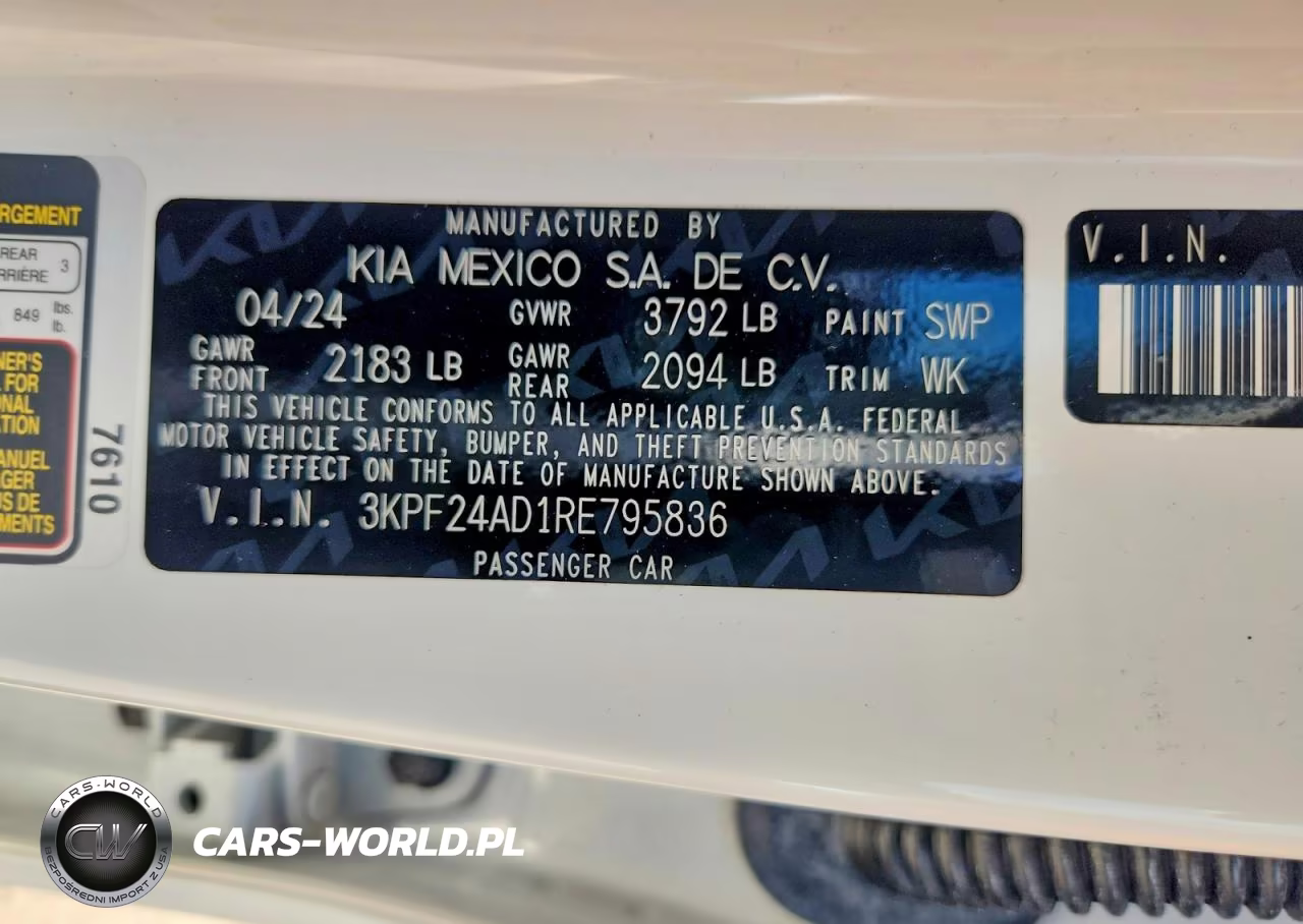 2024 Kia Forte Lxs VIN:3KPF24AD1RE795836 - 13