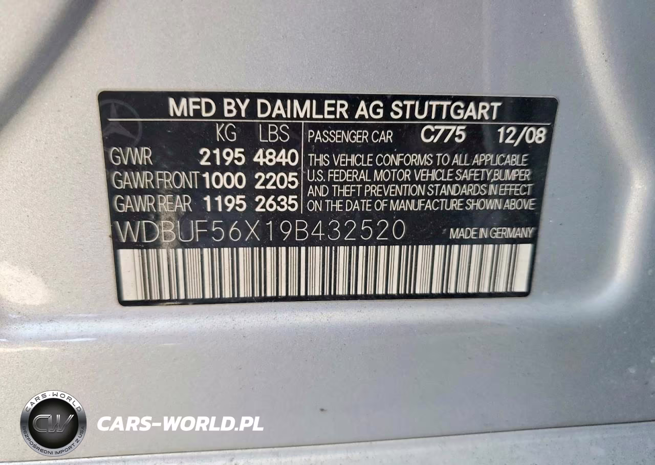 2009 Mercedes-Benz E 350 VIN:WDBUF56X19B432520 - 12