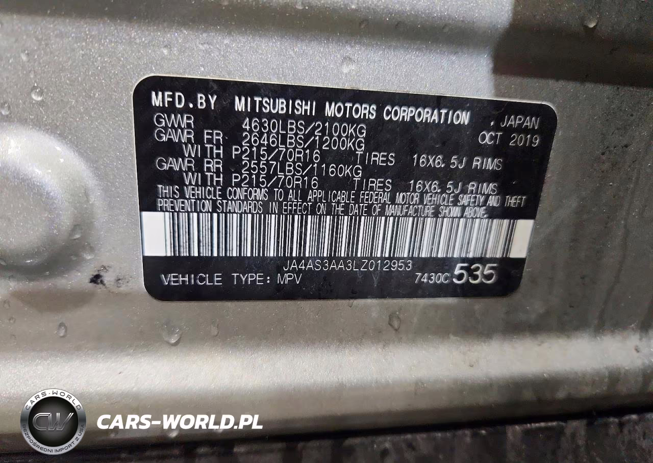 2020 Mitsubishi Eclipse Cross Es VIN:JA4AS3AA3LZ012953 - 14