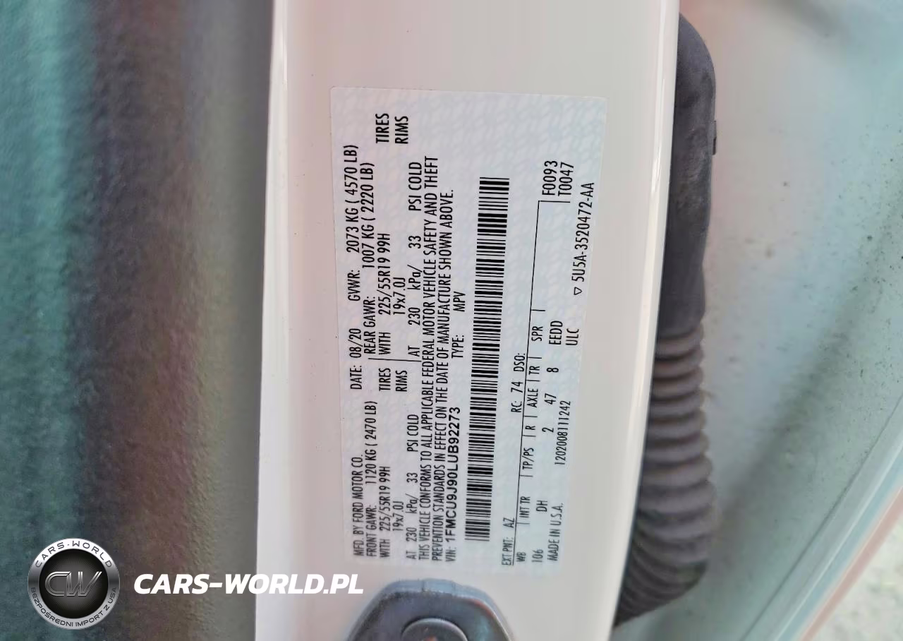 2020 Ford Escape Titanium VIN:1FMCU9J90LUB92273 - 12