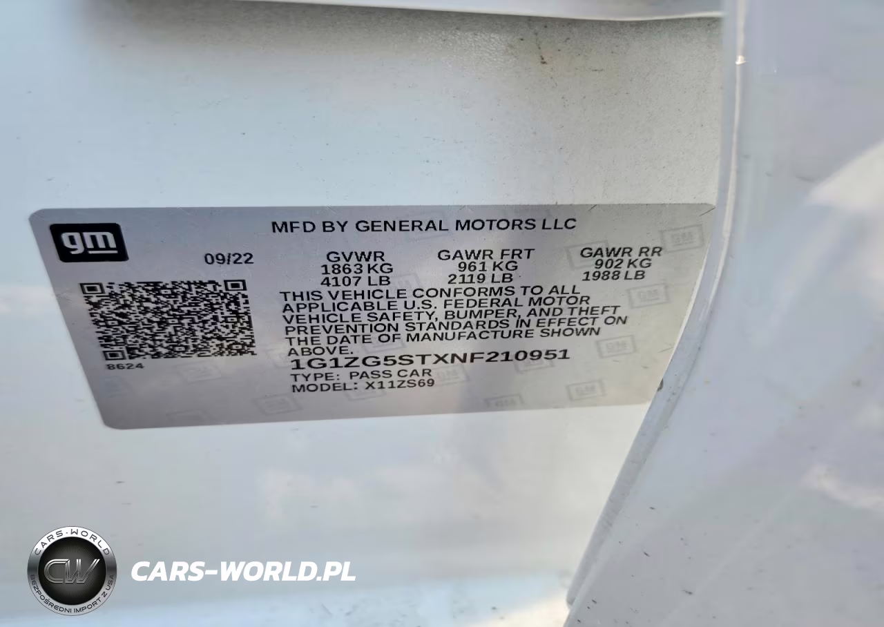 2022 Chevrolet Malibu Rs VIN:1G1ZG5STXNF210951 - 12