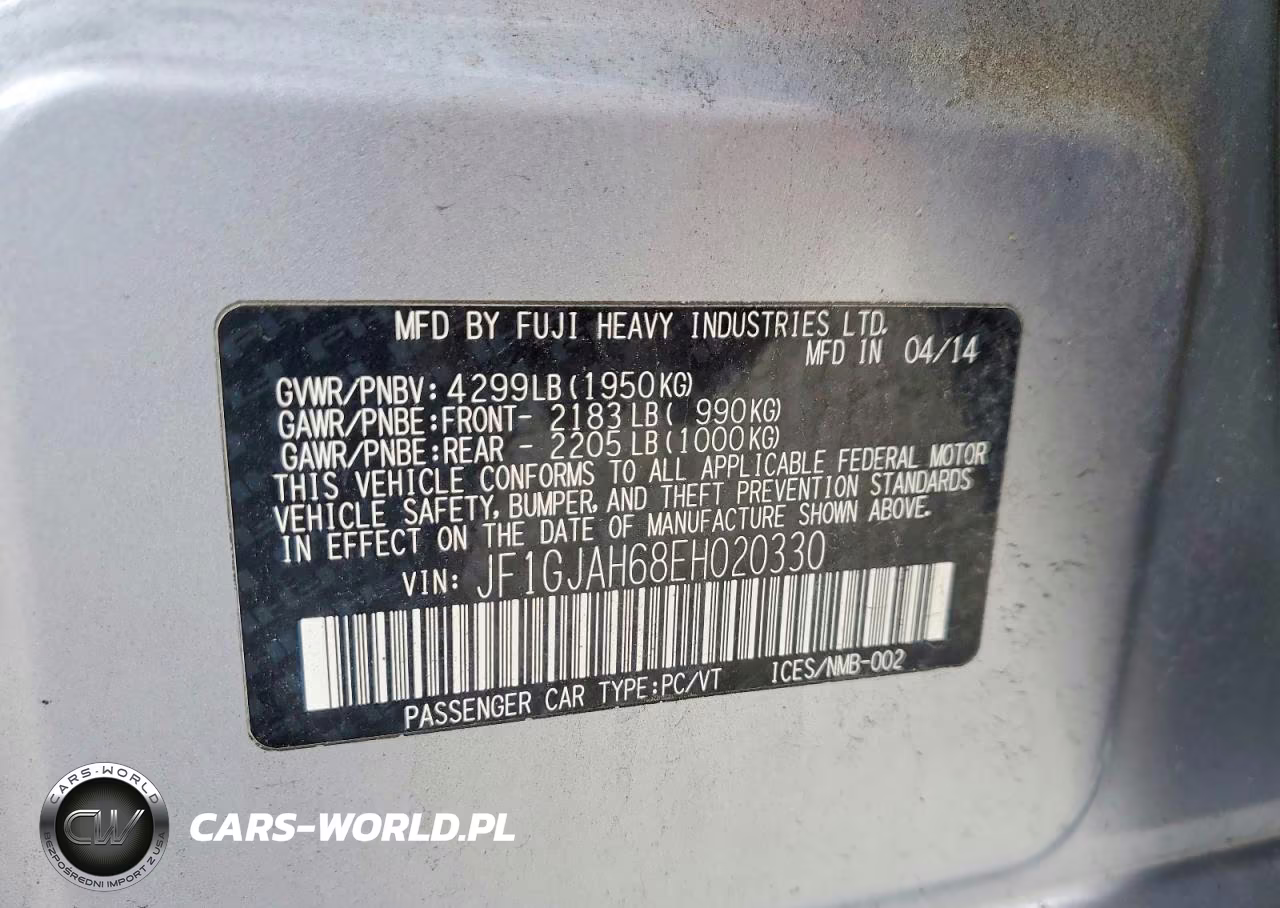 2014 Subaru Impreza Limited VIN:JF1GJAH68EH020330 - 12