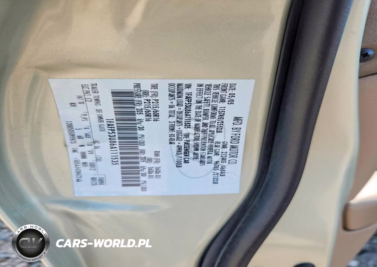 2006 Ford Taurus Se VIN:1FAFP53U86A111535 - 13