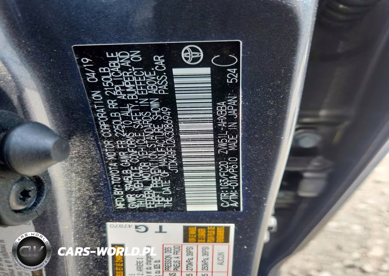 2019 Toyota Prius L Eco VIN:JTDKARFU2K3086949 - 13