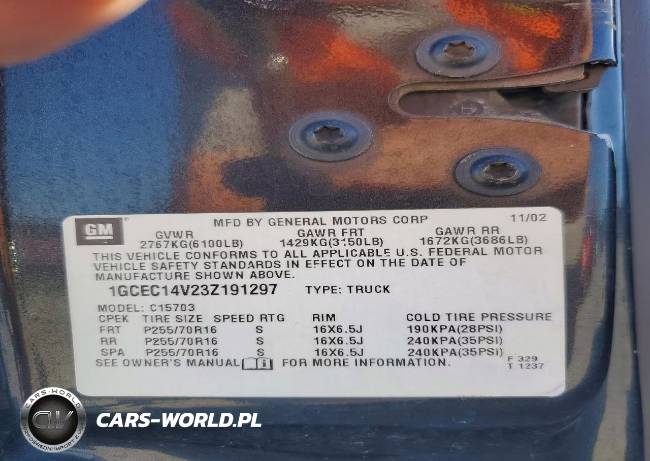 2003 Chevrolet Silverado C1500 VIN:1GCEC14V23Z191297 - 13