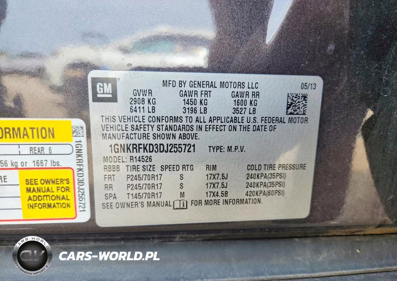 2013 Chevrolet Traverse Ls VIN:1GNKRFKD3DJ255721 - 13