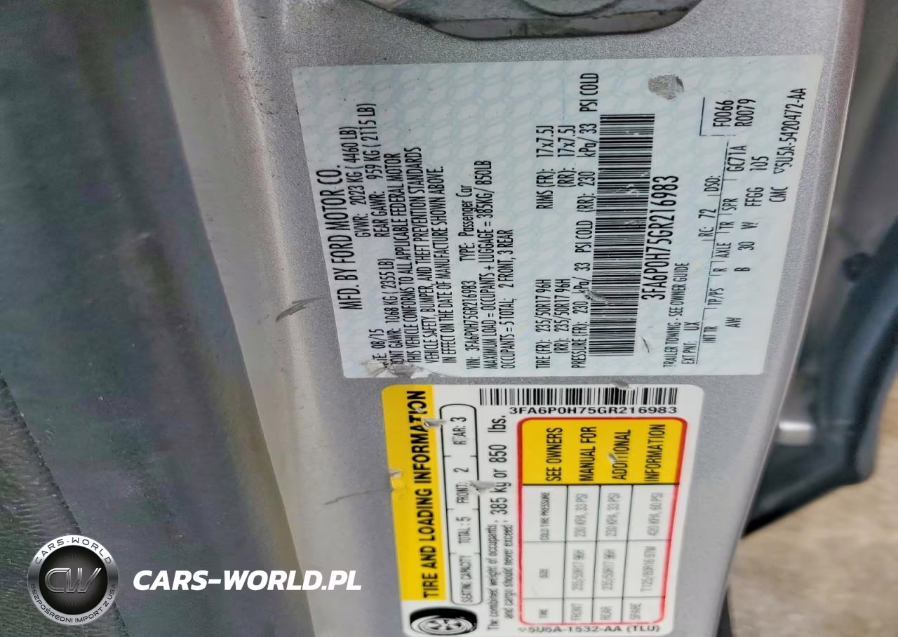 2016 Ford Fusion Se VIN:3FA6P0H75GR216983 - 13