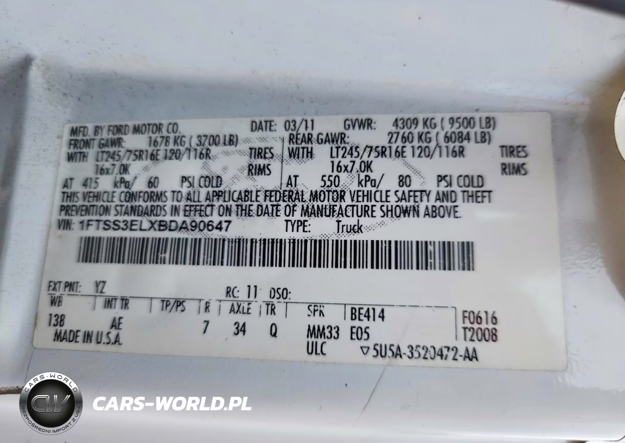 2011 Ford Econoline E350 Super Duty Van VIN:1FTSS3ELXBDA90647 - 13