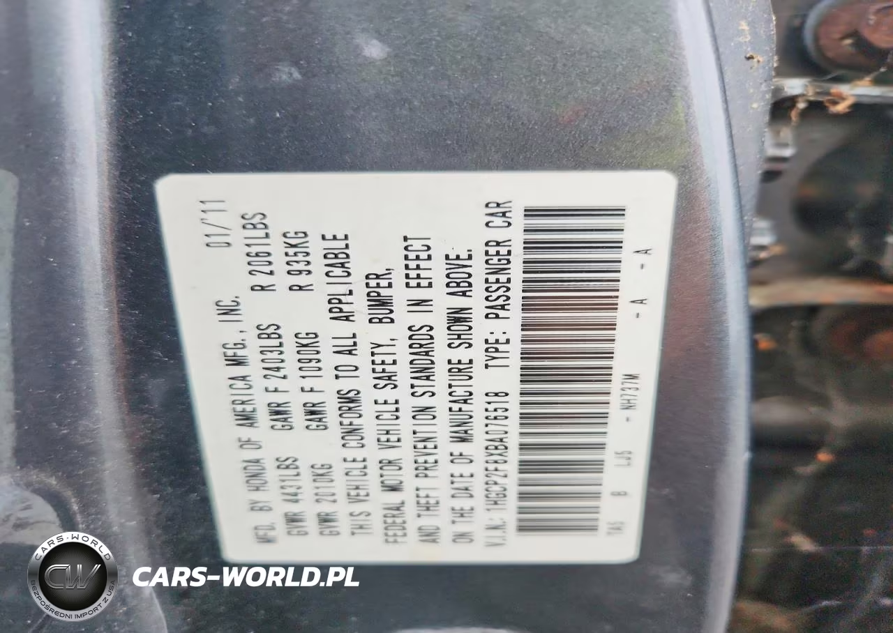 2011 Honda Accord Exl VIN:1HGCP2F8XBA076518 - 12