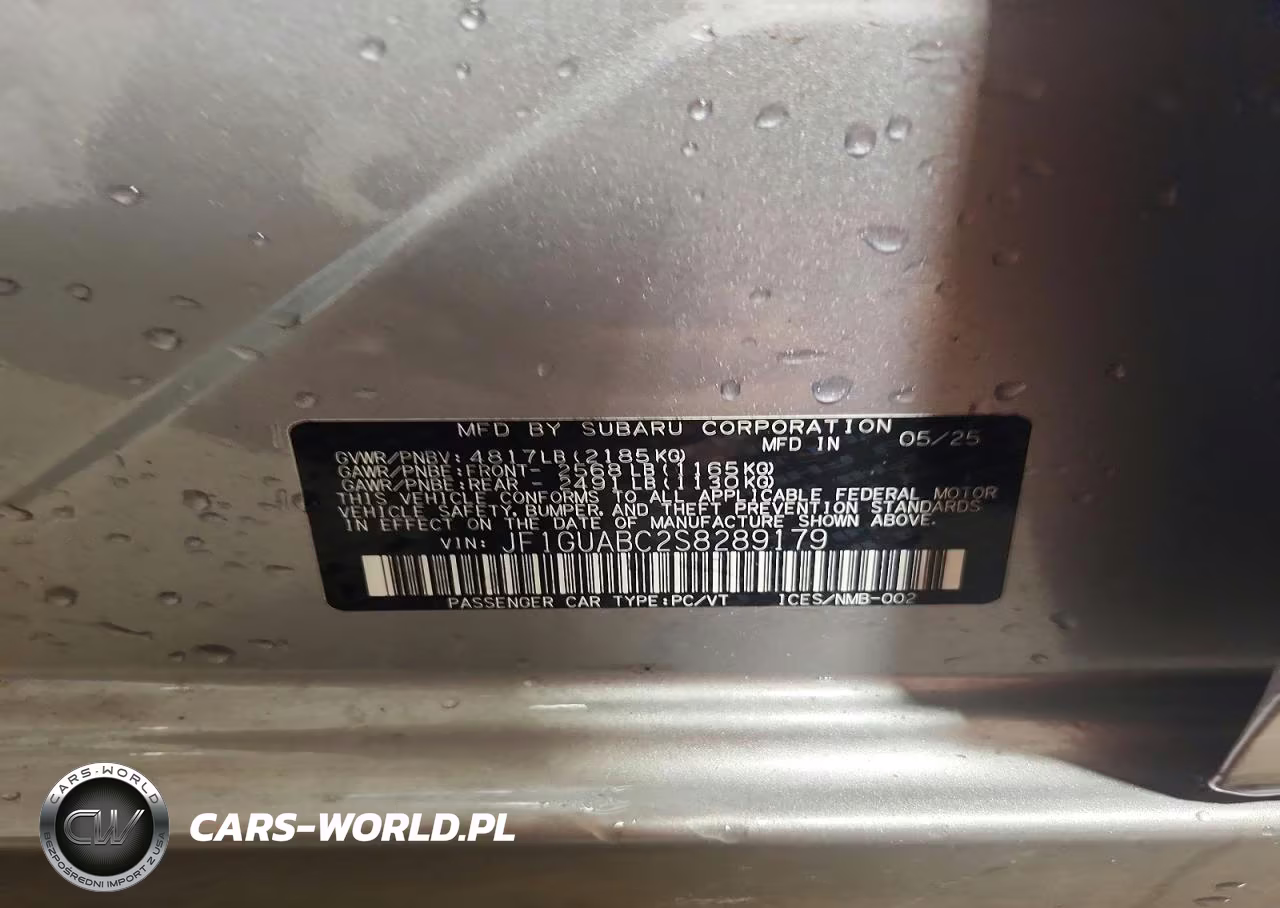 2025 Subaru Impreza VIN:JF1GUABC2S8289179 - 12