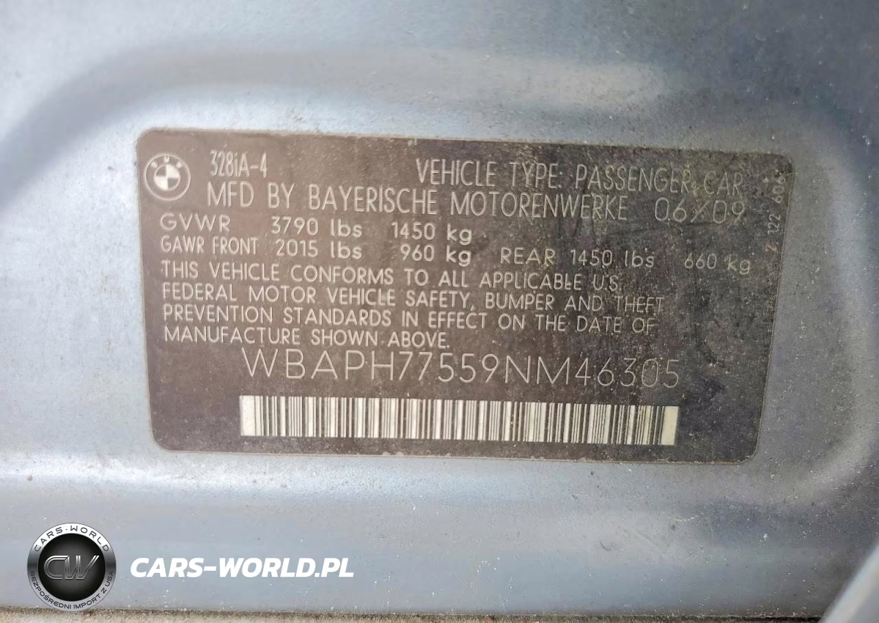 2009 BMW 328 I VIN:WBAPH77559NM46305 - 12