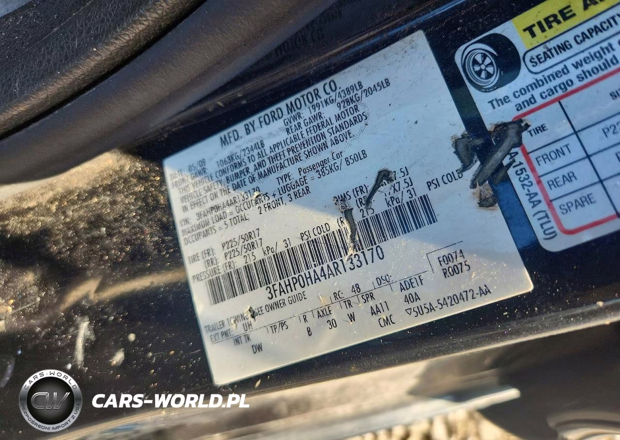 2010 Ford Fusion Se VIN:3FAHP0HA4AR133170 - 12