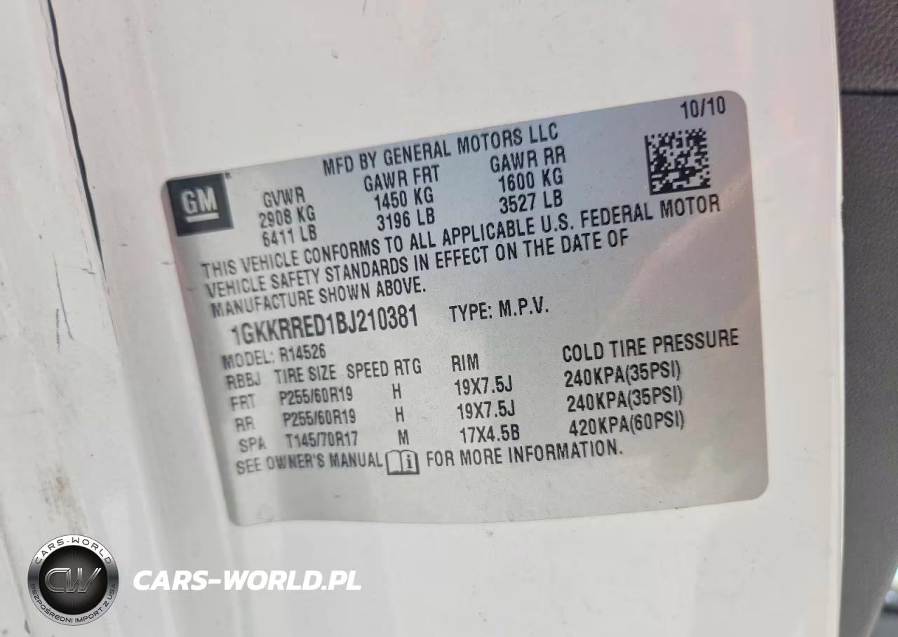 2011 GMC Acadia Slt-1 VIN:1GKKRRED1BJ210381 - 13