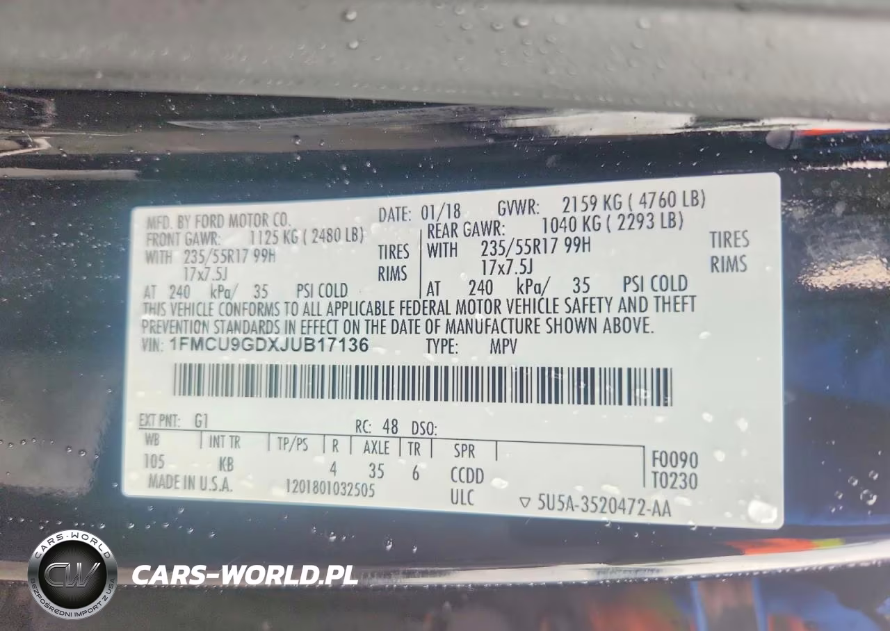 2018 Ford Escape Se VIN:1FMCU9GDXJUB17136 - 13