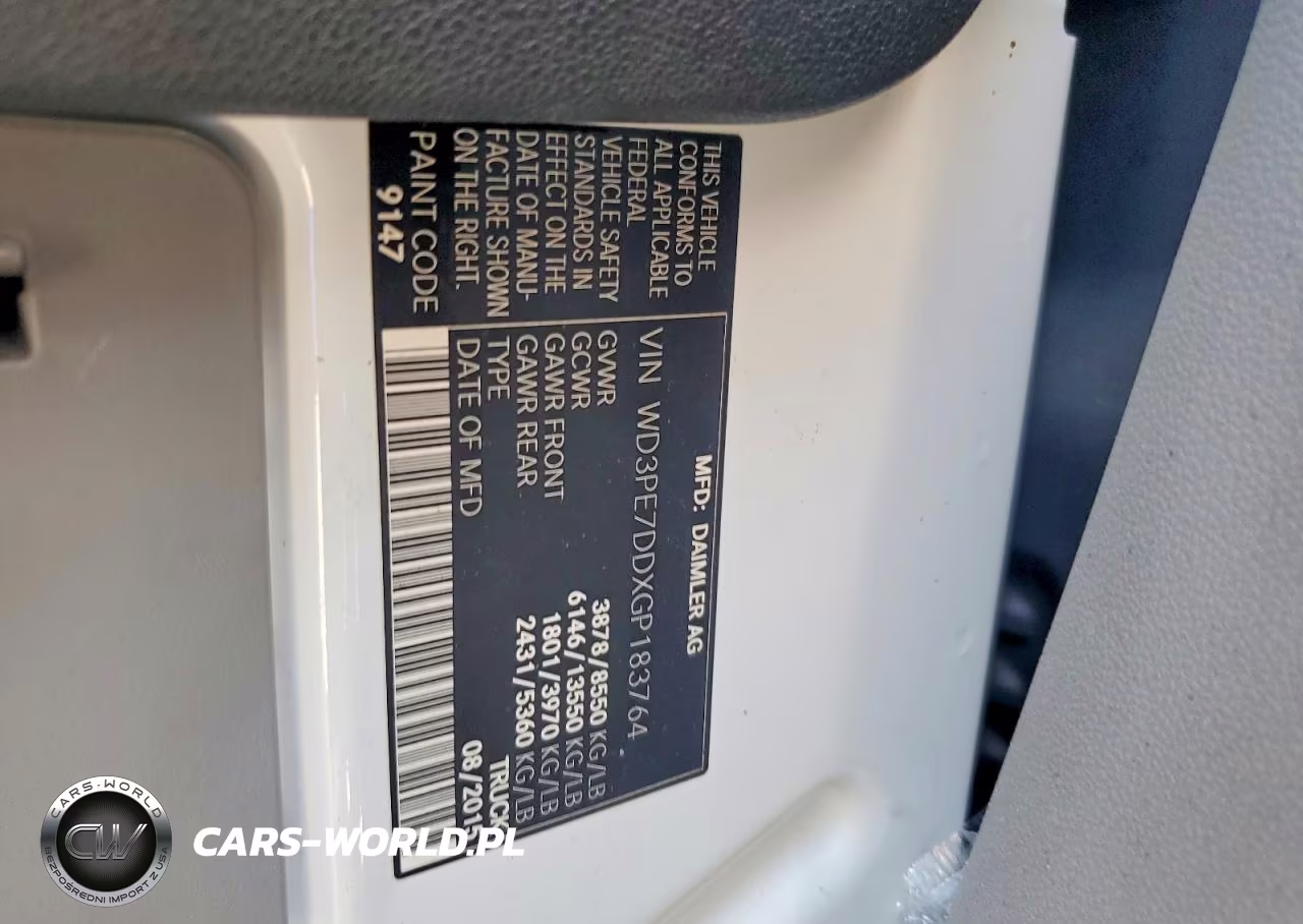 2016 Mercedes-Benz Sprinter 2500 VIN:WD3PE7DDXGP183764 - 13