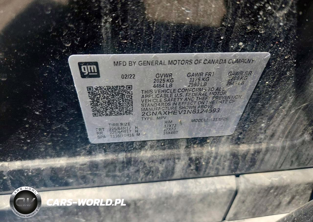 2022 Chevrolet Equinox Ls VIN:2GNAXHEV1N6124593 - 13
