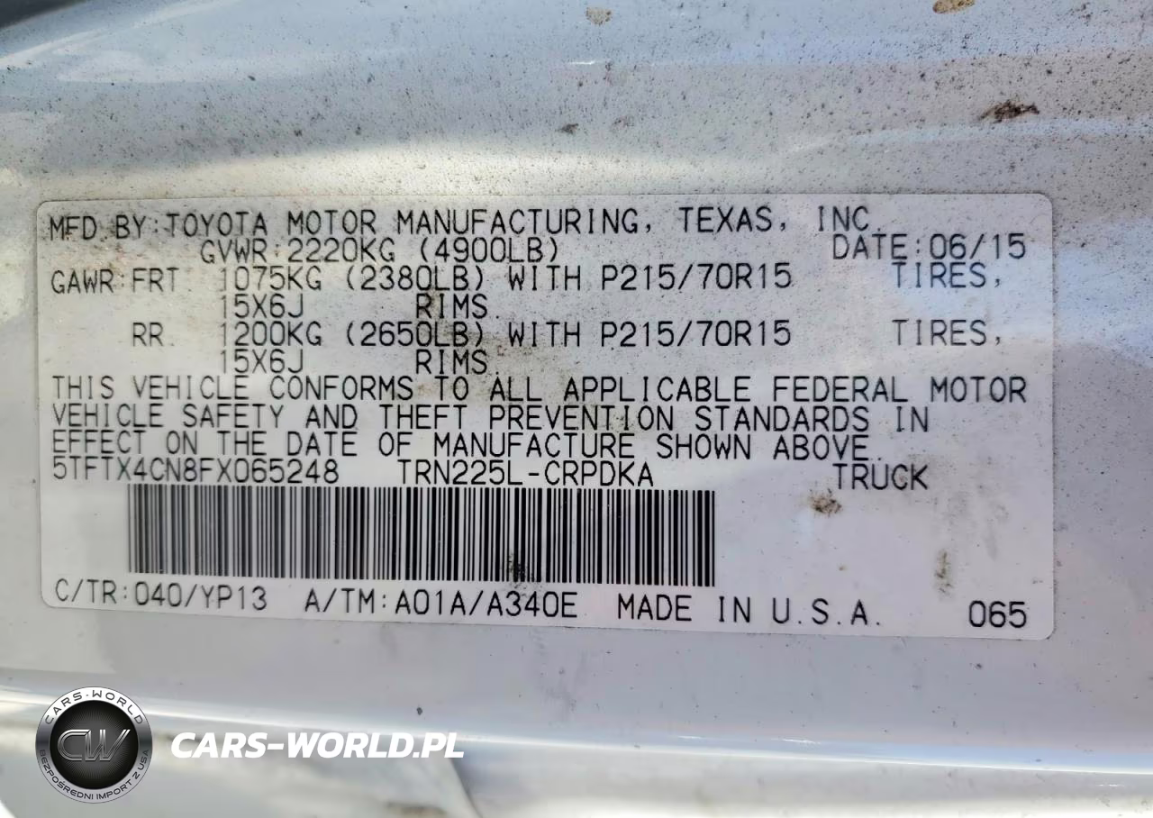 2015 Toyota Tacoma Base VIN:5TFTX4CN8FX065248 - 12