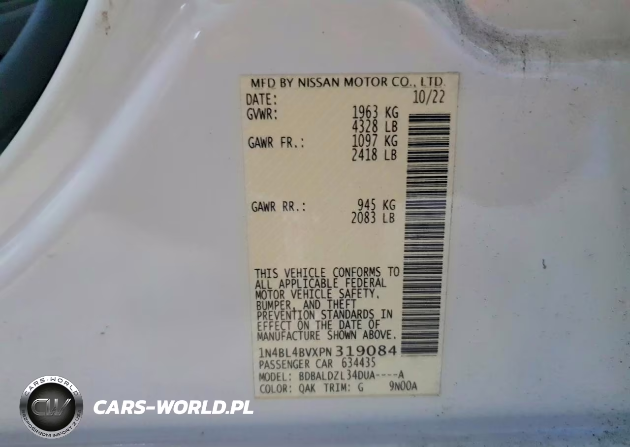 2023 Nissan Altima S VIN:1N4BL4BVXPN319084 - 13