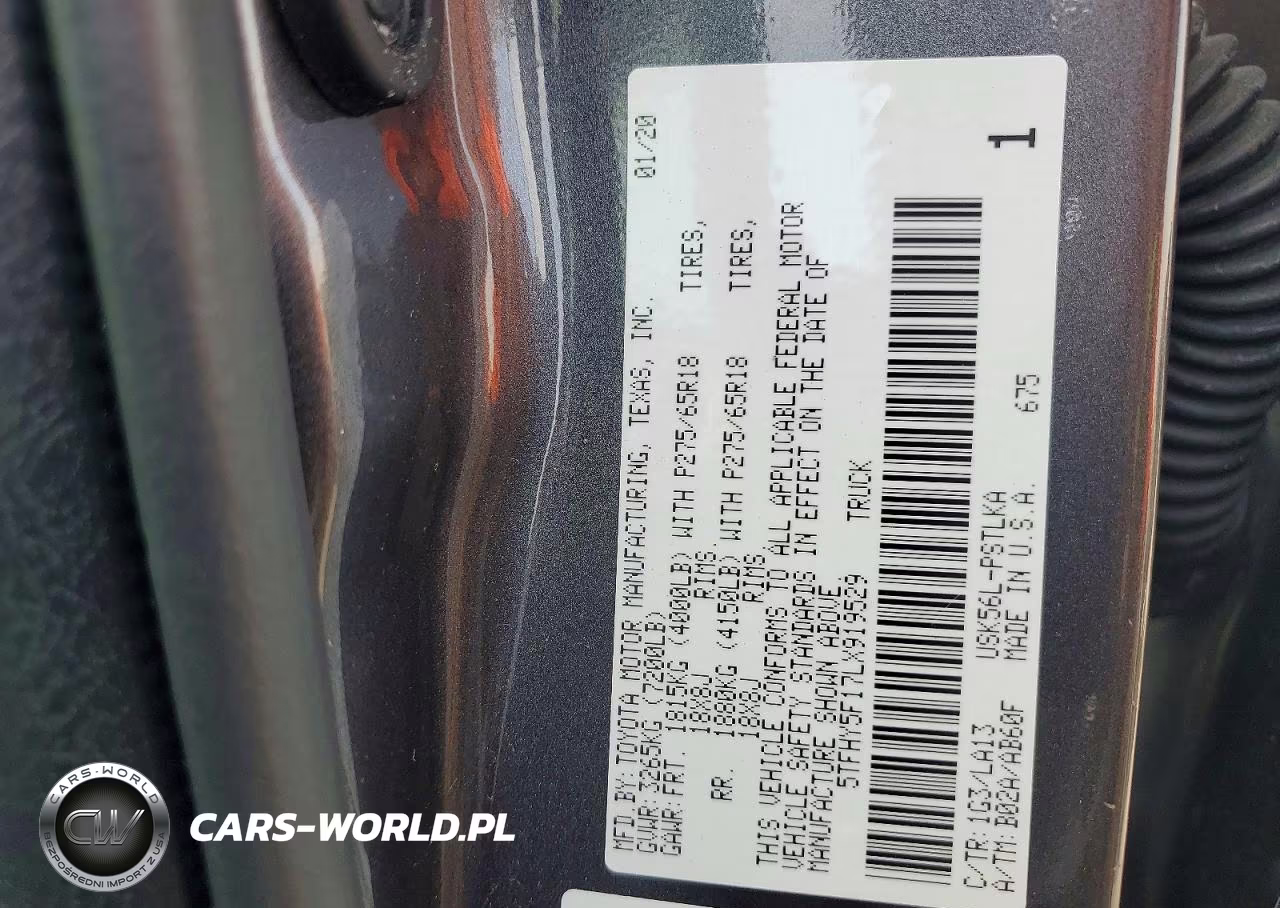 2020 Toyota Tundra Crewmax Limited VIN:5TFHY5F17LX919529 - 12