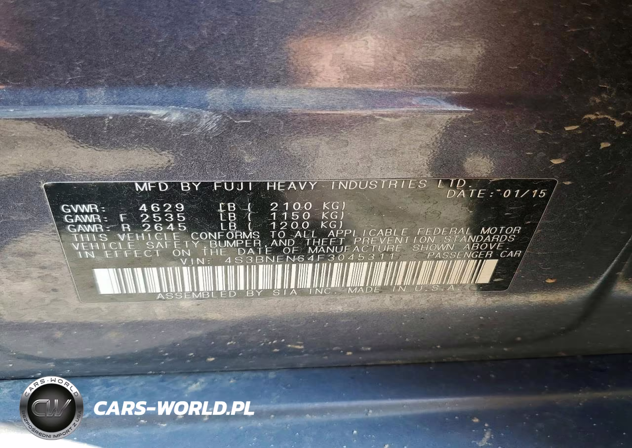 2015 Subaru Legacy 3.6R Limited VIN:4S3BNEN64F3045311 - 12