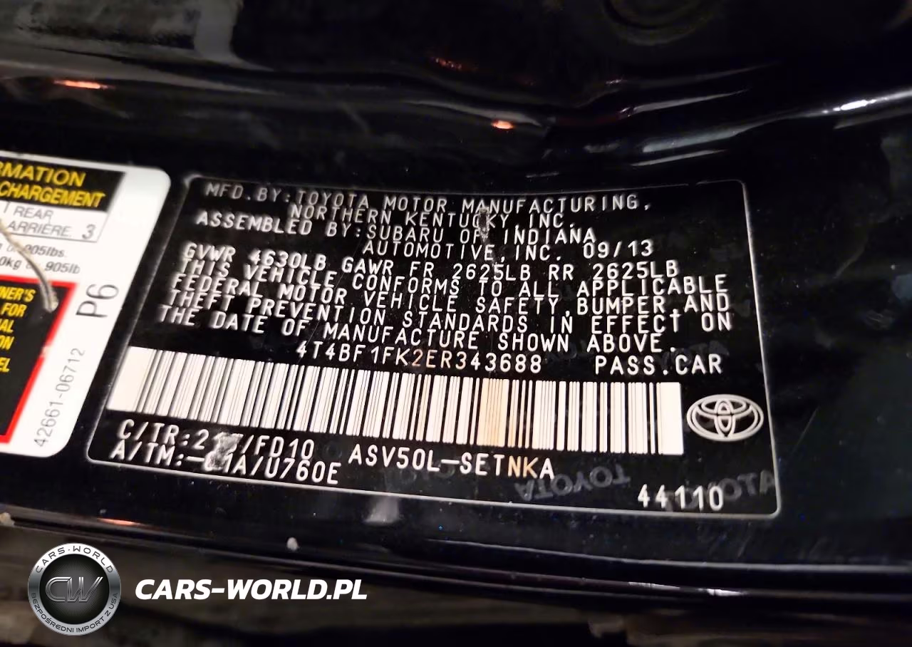 2014 Toyota Camry Le VIN:4T4BF1FK2ER343688 - 12