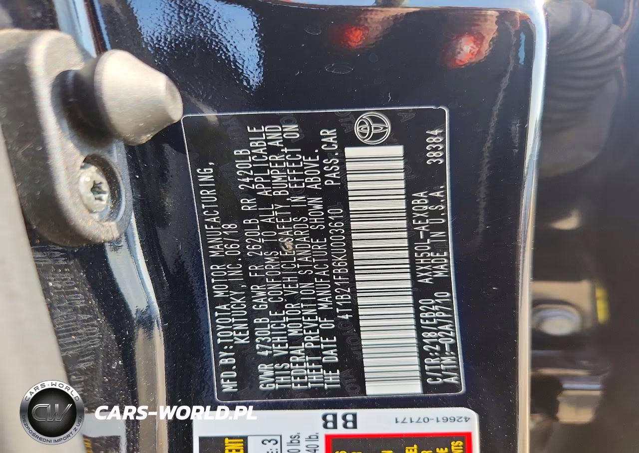 2019 Toyota Avalon Hybrid Xse VIN:4T1B21FB6KU003610 - 12