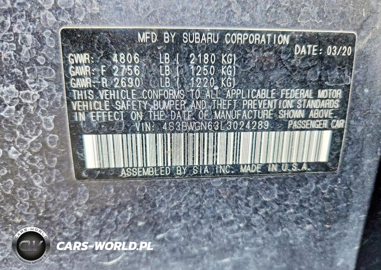 2020 Subaru Legacy Limited Xt VIN:4S3BWGN63L3024289 - 12