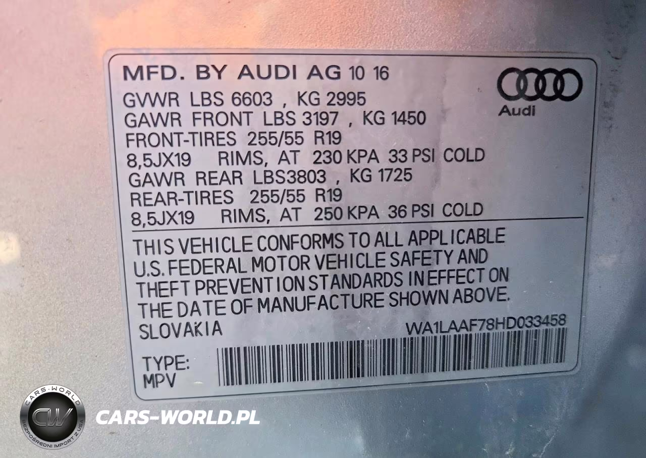 2017 Audi Q7 Premium Plus VIN:WA1LAAF78HD033458 - 13