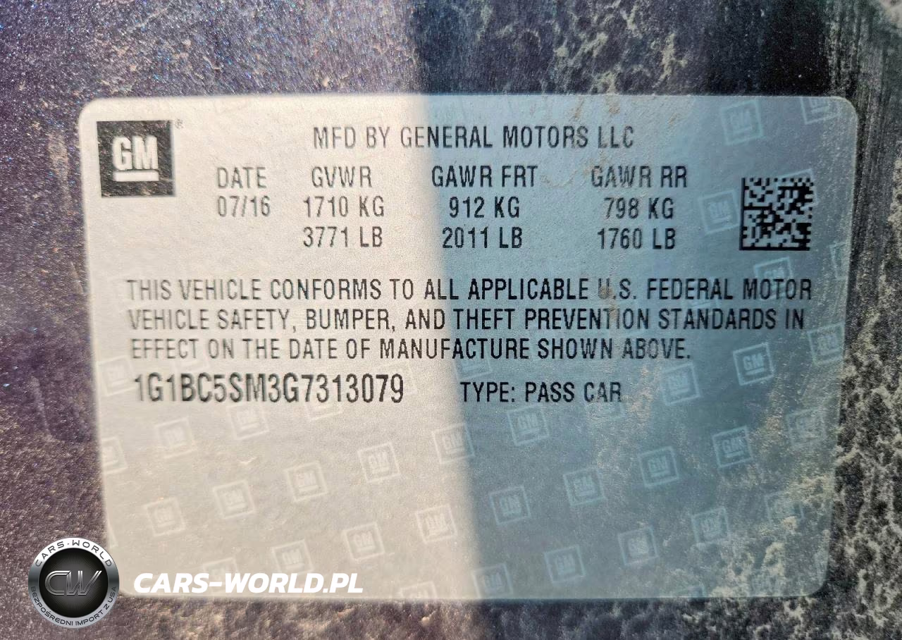 2016 Chevrolet Cruze Ls VIN:1G1BC5SM3G7313079 - 12