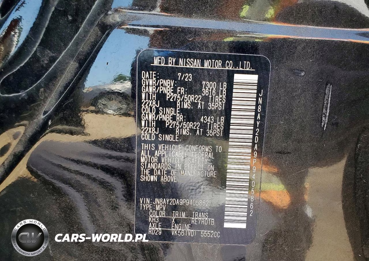 2023 Nissan Armada Platinum VIN:JN8AY2DA9P9405862 - 12