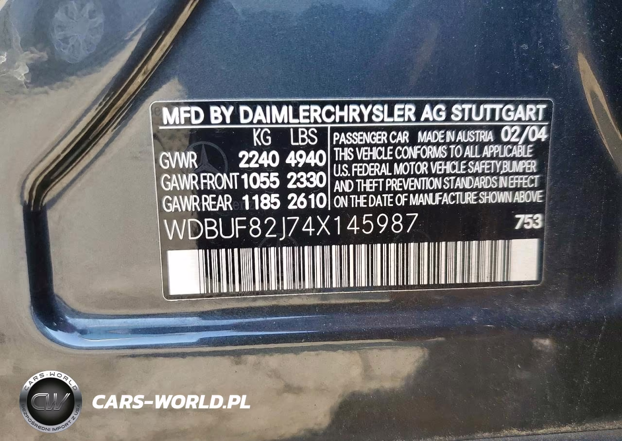 2004 Mercedes-Benz E 320 4Matic VIN:WDBUF82J74X145987 - 13