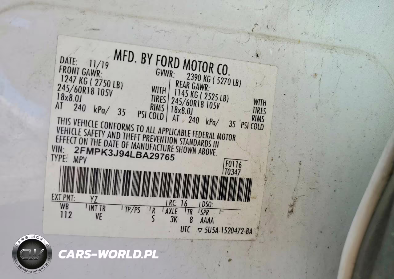 2020 Ford Edge Sel VIN:2FMPK3J94LBA29765 - 12