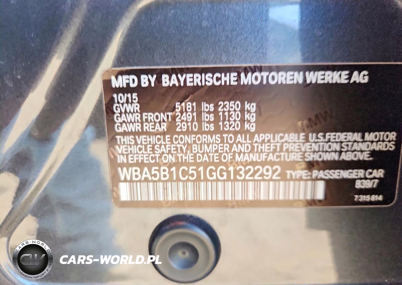 2016 BMW 535 I VIN:WBA5B1C51GG132292 - 12