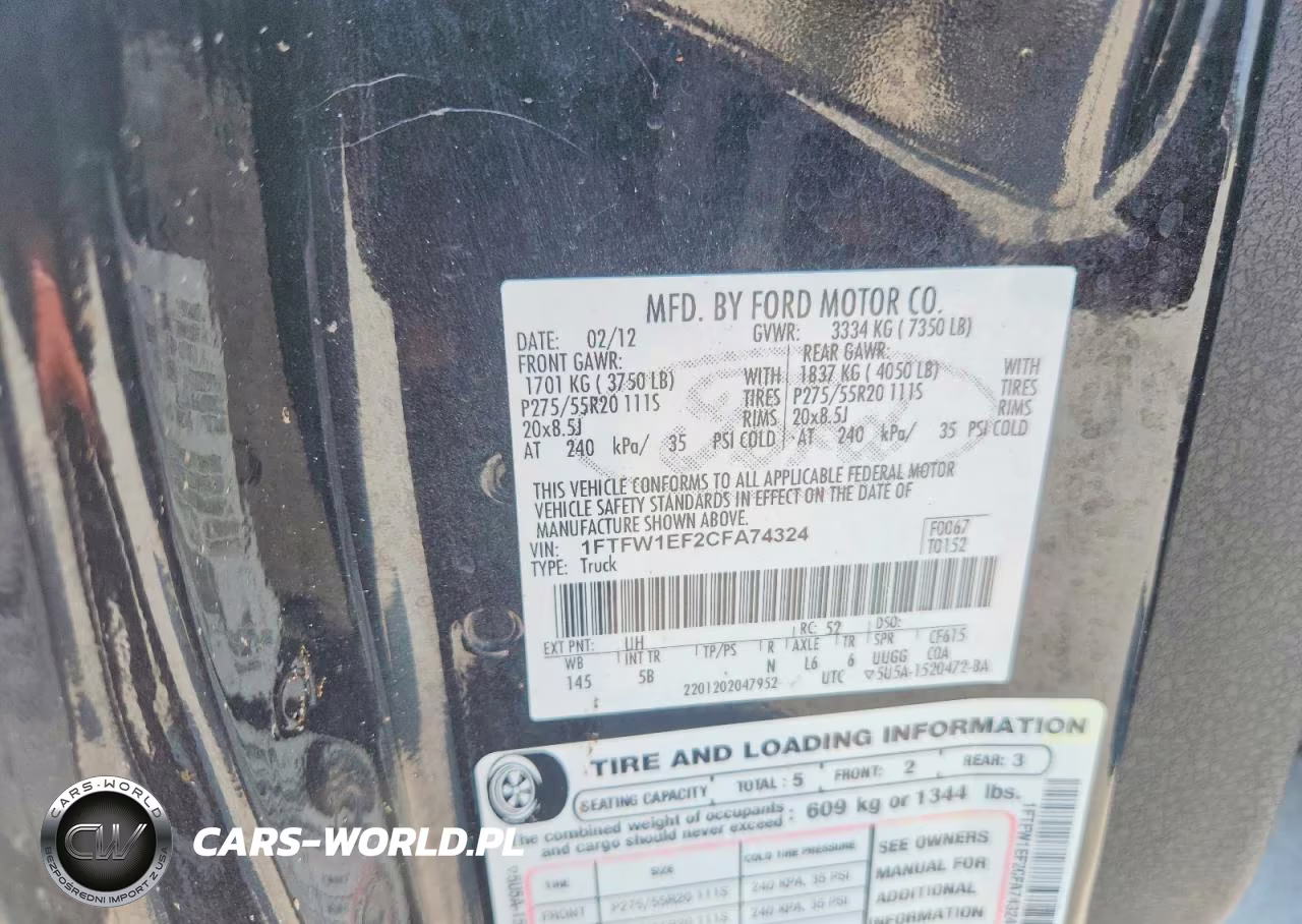 2012 Ford F150 Supercrew VIN:1FTFW1EF2CFA74324 - 12