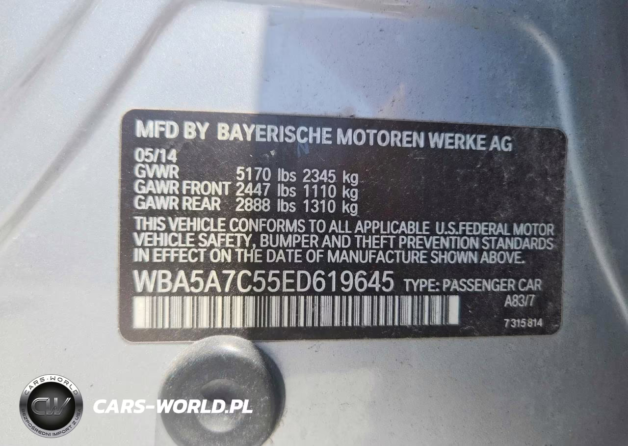 2014 BMW 528 Xi VIN:WBA5A7C55ED619645 - 12