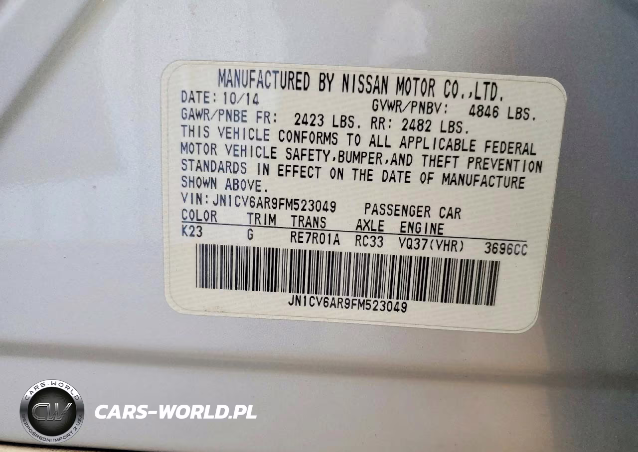 2015 Infiniti Q40 VIN:JN1CV6AR9FM523049 - 12