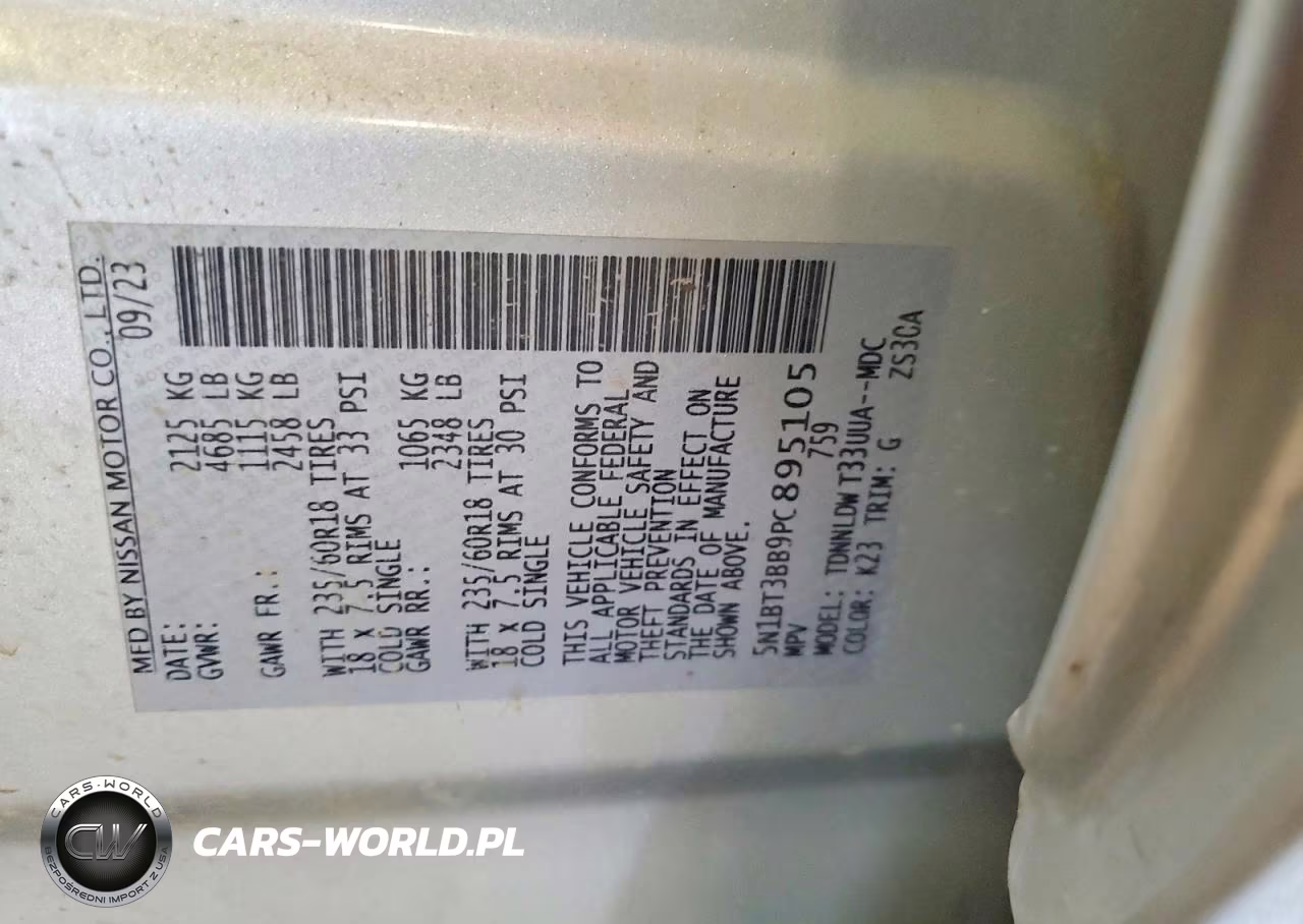 2023 Nissan Rogue Sv VIN:5N1BT3BB9PC895105 - 14
