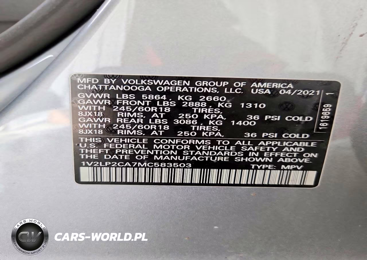 2021 Volkswagen Atlas Se VIN:1V2LP2CA7MC583503 - 13