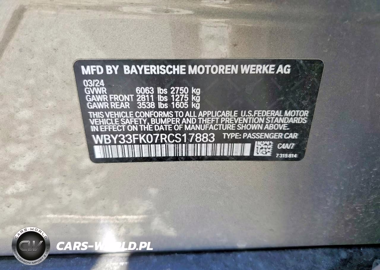 2024 BMW I5 Edrive 40 VIN:WBY33FK07RCS17883 - 12