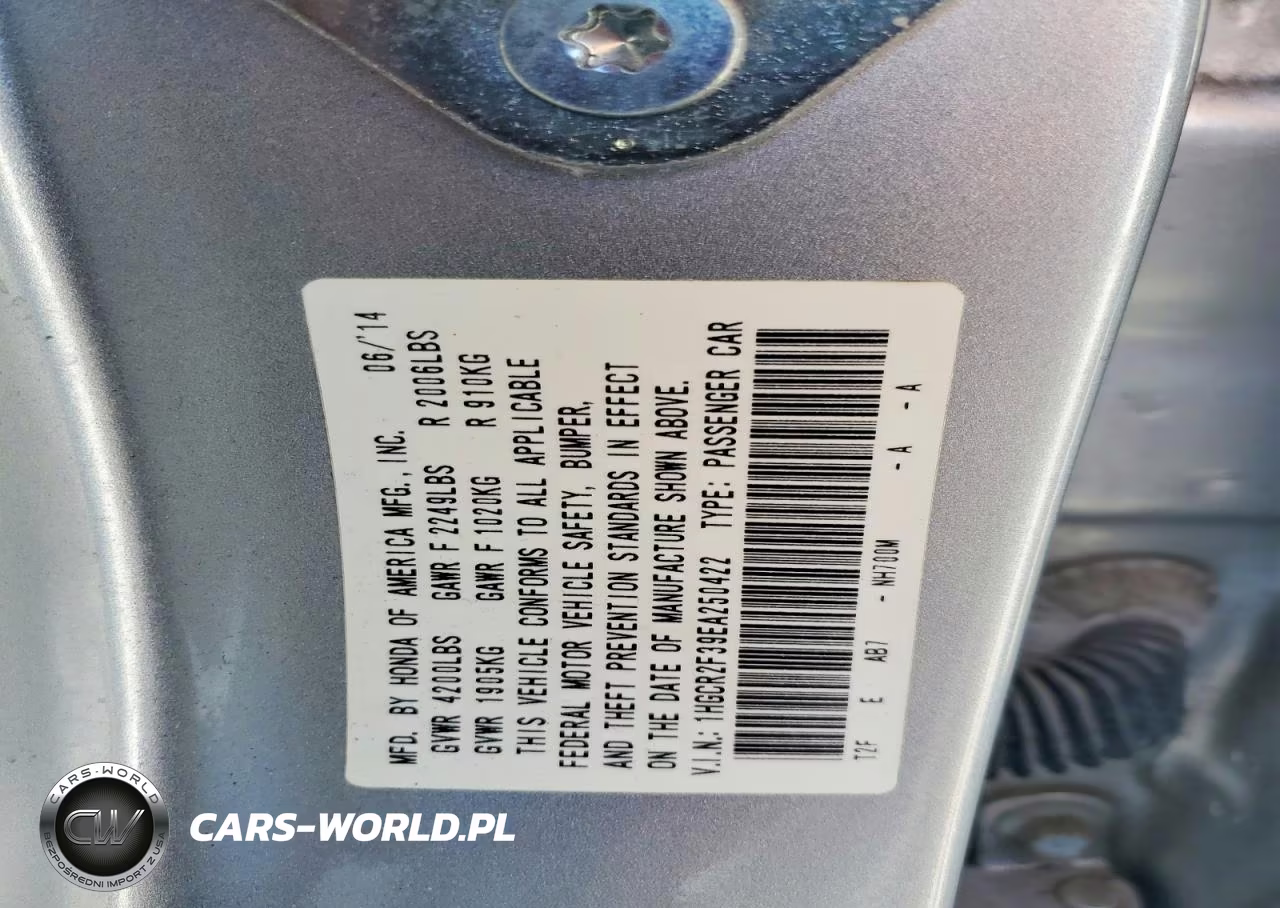 2014 Honda Accord Lx VIN:1HGCR2F39EA250422 - 12