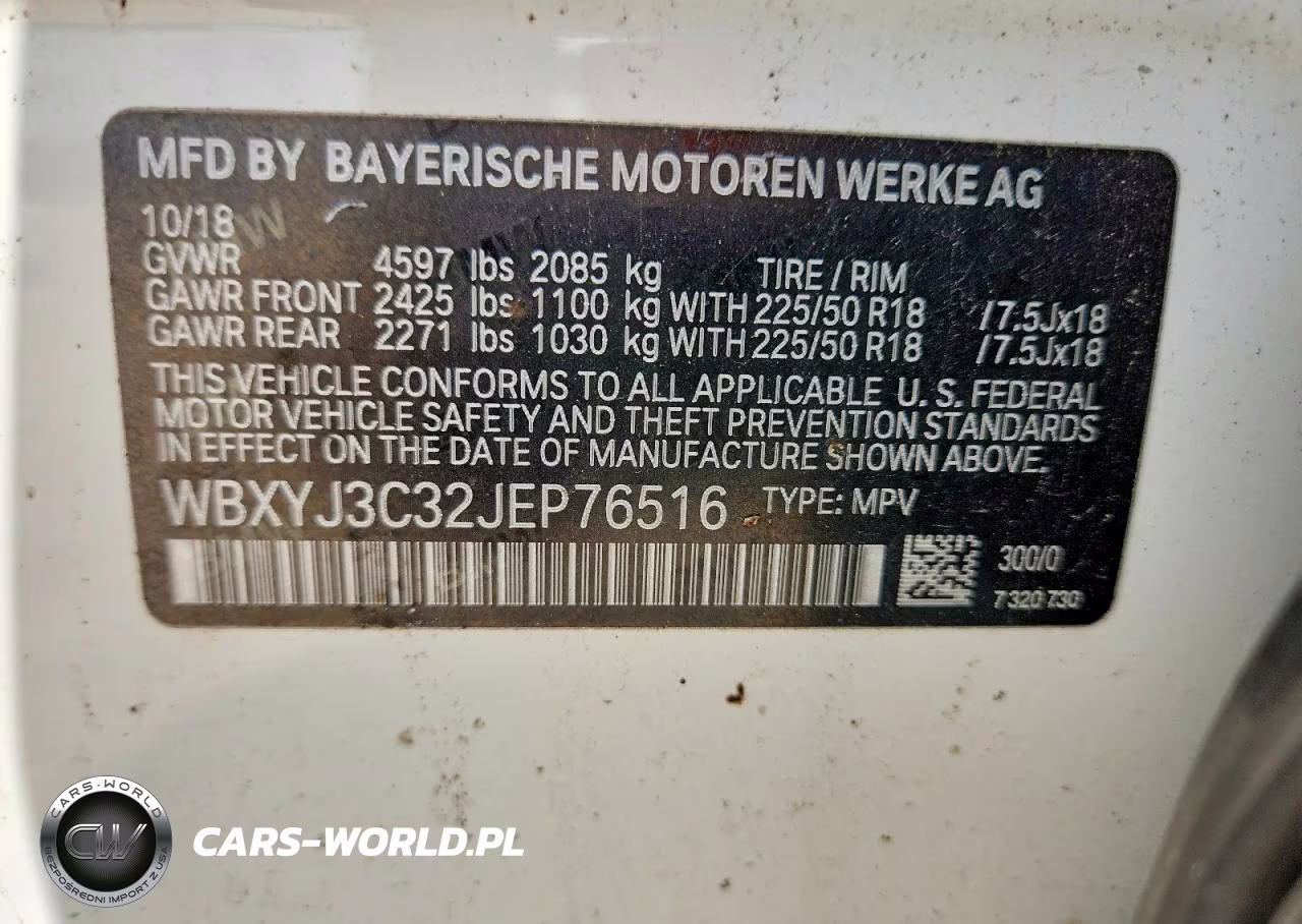 2018 BMW X2 Sdrive28I VIN:WBXYJ3C32JEP76516 - 12