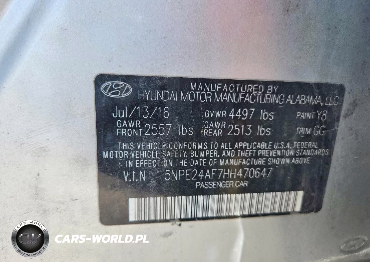 2017 Hyundai Sonata Se VIN:5NPE24AF7HH470647 - 12