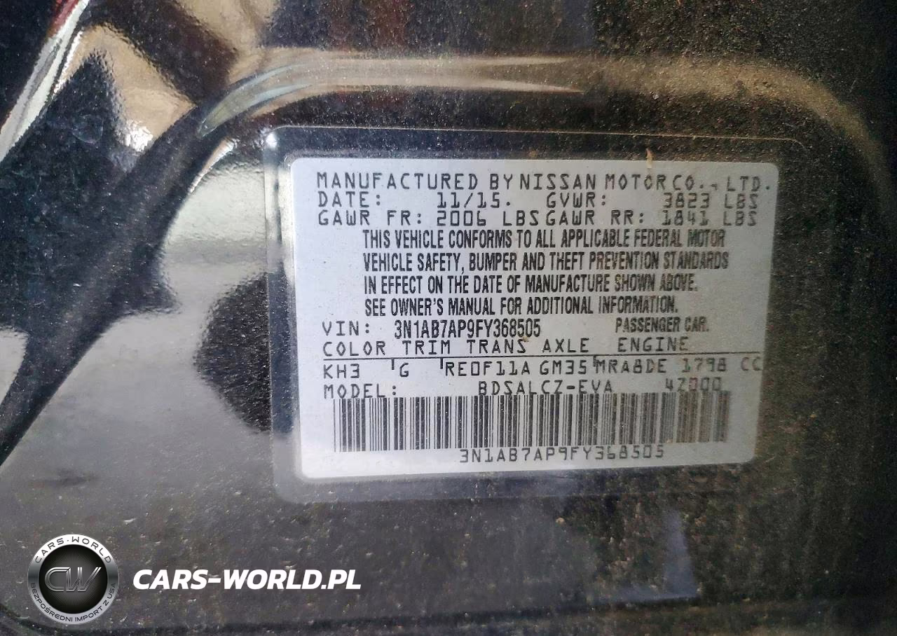 2015 Nissan Sentra S VIN:3N1AB7AP9FY368505 - 12