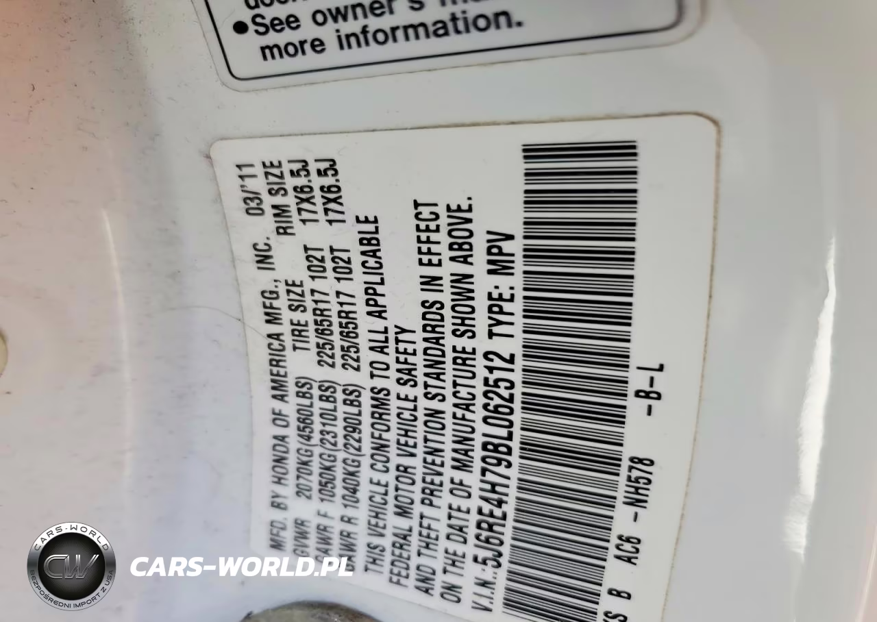 2011 Honda Cr-V Exl VIN:5J6RE4H79BL062512 - 13