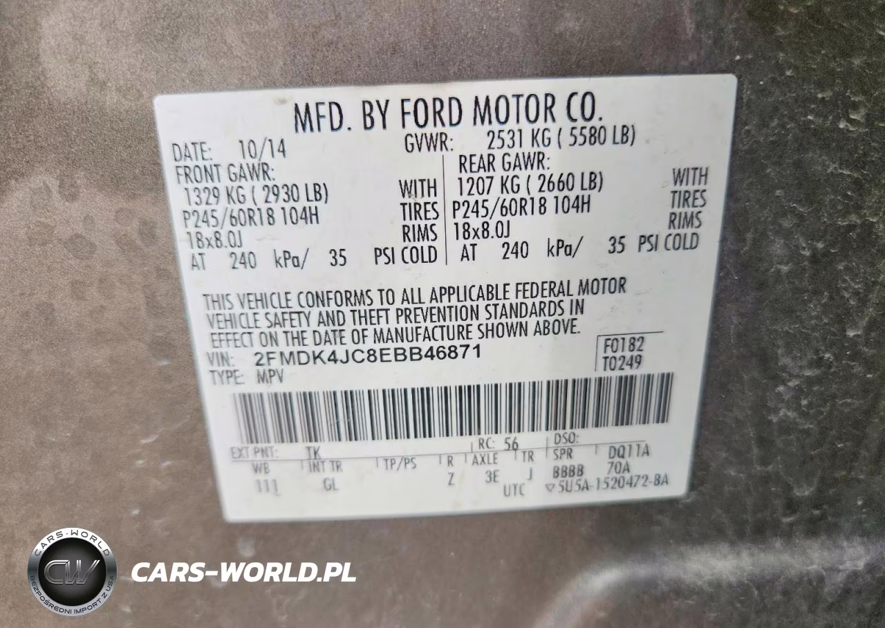 2014 Ford Edge Sel VIN:2FMDK4JC8EBB46871 - 12