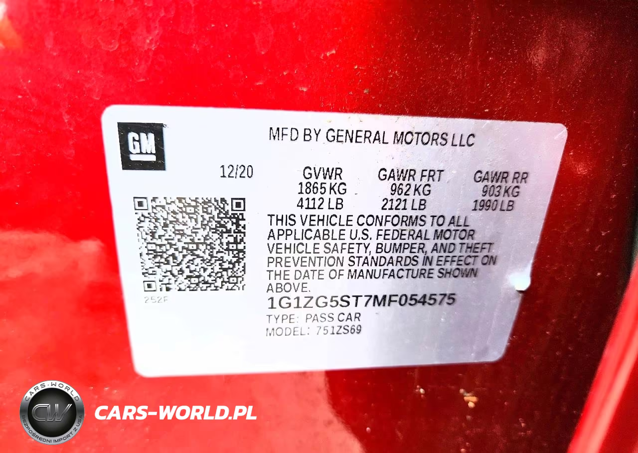 2021 Chevrolet Malibu Rs VIN:1G1ZG5ST7MF054575 - 12