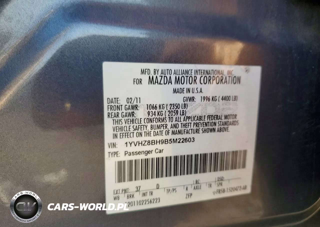 2011 Mazda 6 I VIN:1YVHZ8BH9B5M22603 - 12