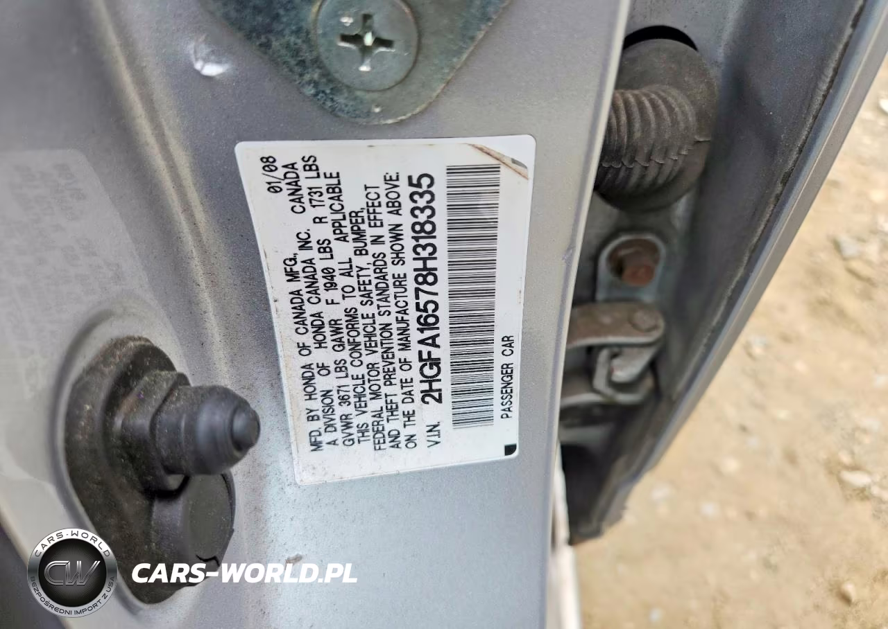 2008 Honda Civic Lx VIN:2HGFA16578H318335 - 12