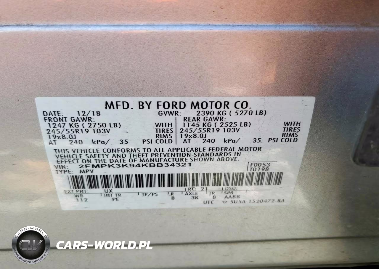 2019 Ford Edge Titanium VIN:2FMPK3K94KBB34321 - 14